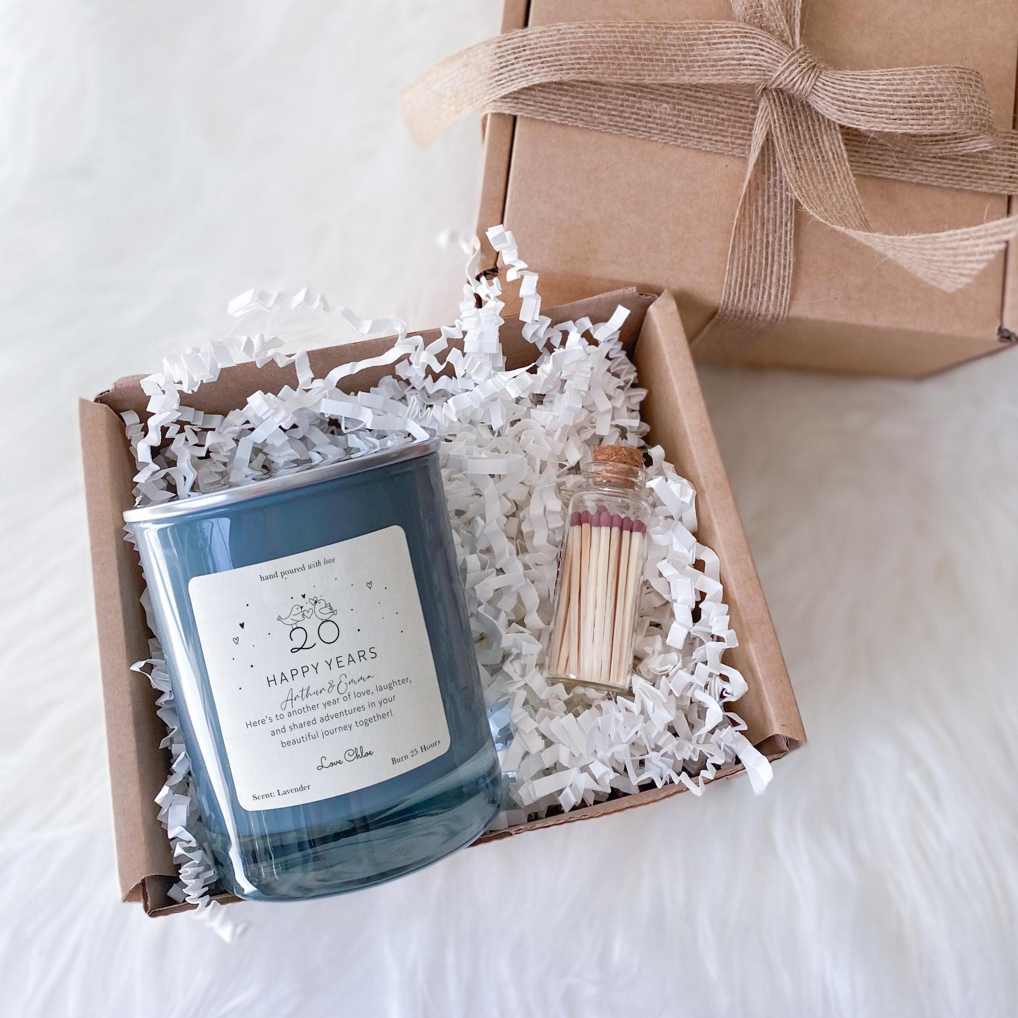 Personalised Anniversary Candle Gift for a Couple Wedding Anniversary Present for Wife Girlfriend 10 20 30 40 50 Happy Golden Years