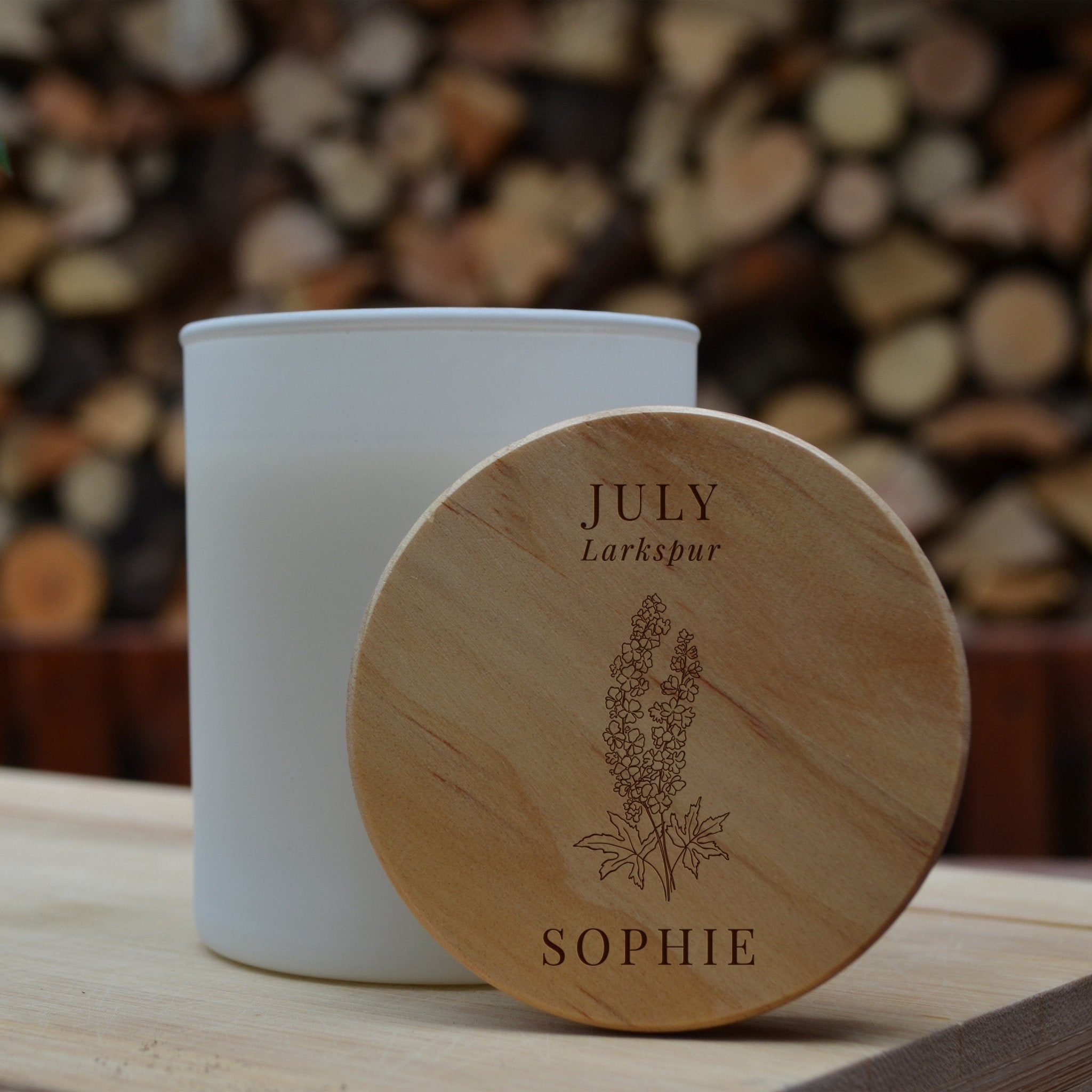 Personalised Birth Flower Candle, Birthday Gift for January February March April May June July August September October November December