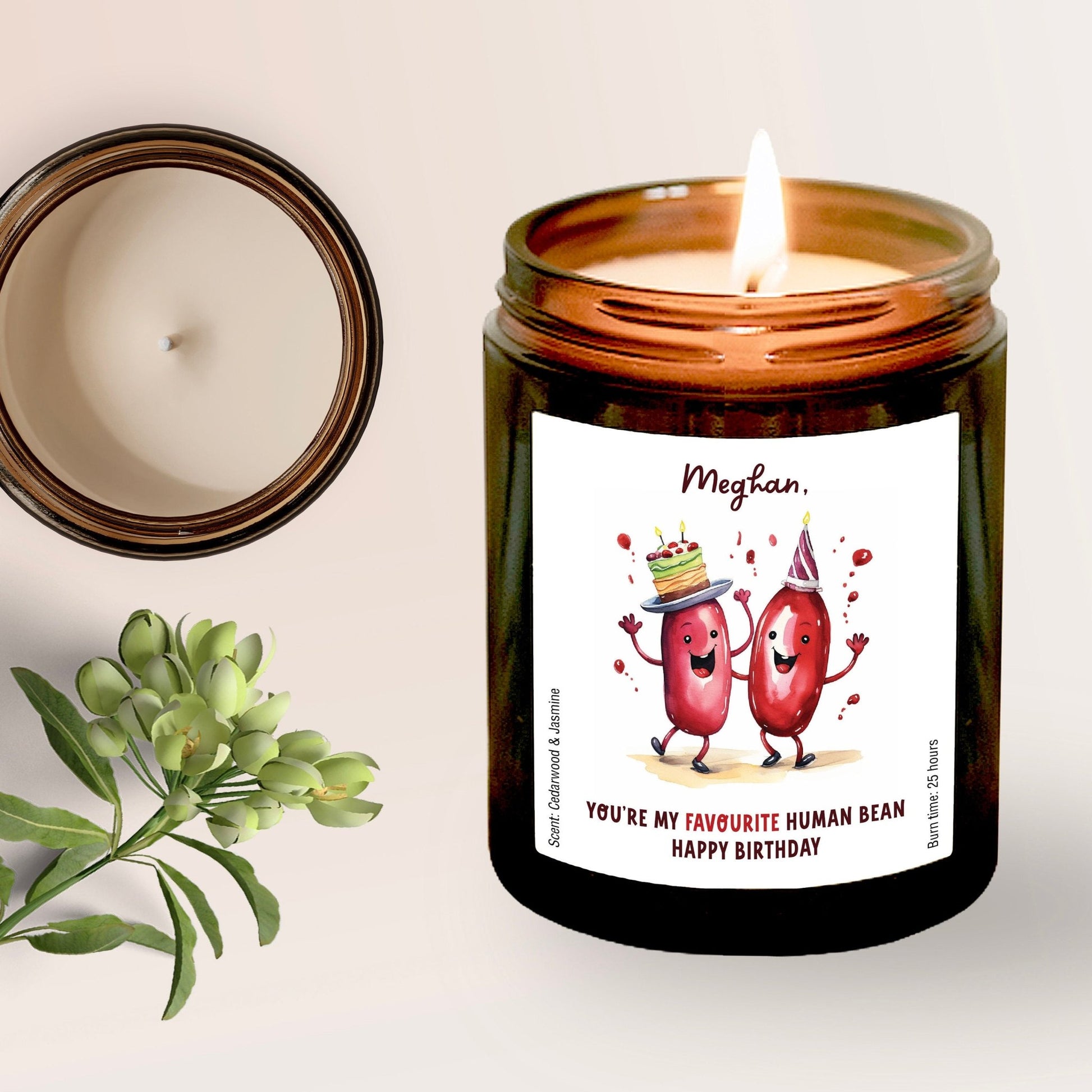 Personalised Birthday Scented Candle with Name, You Are My Favourite Bean, Gift for Her Him, Funny Birthday Present Women Girl Teenage