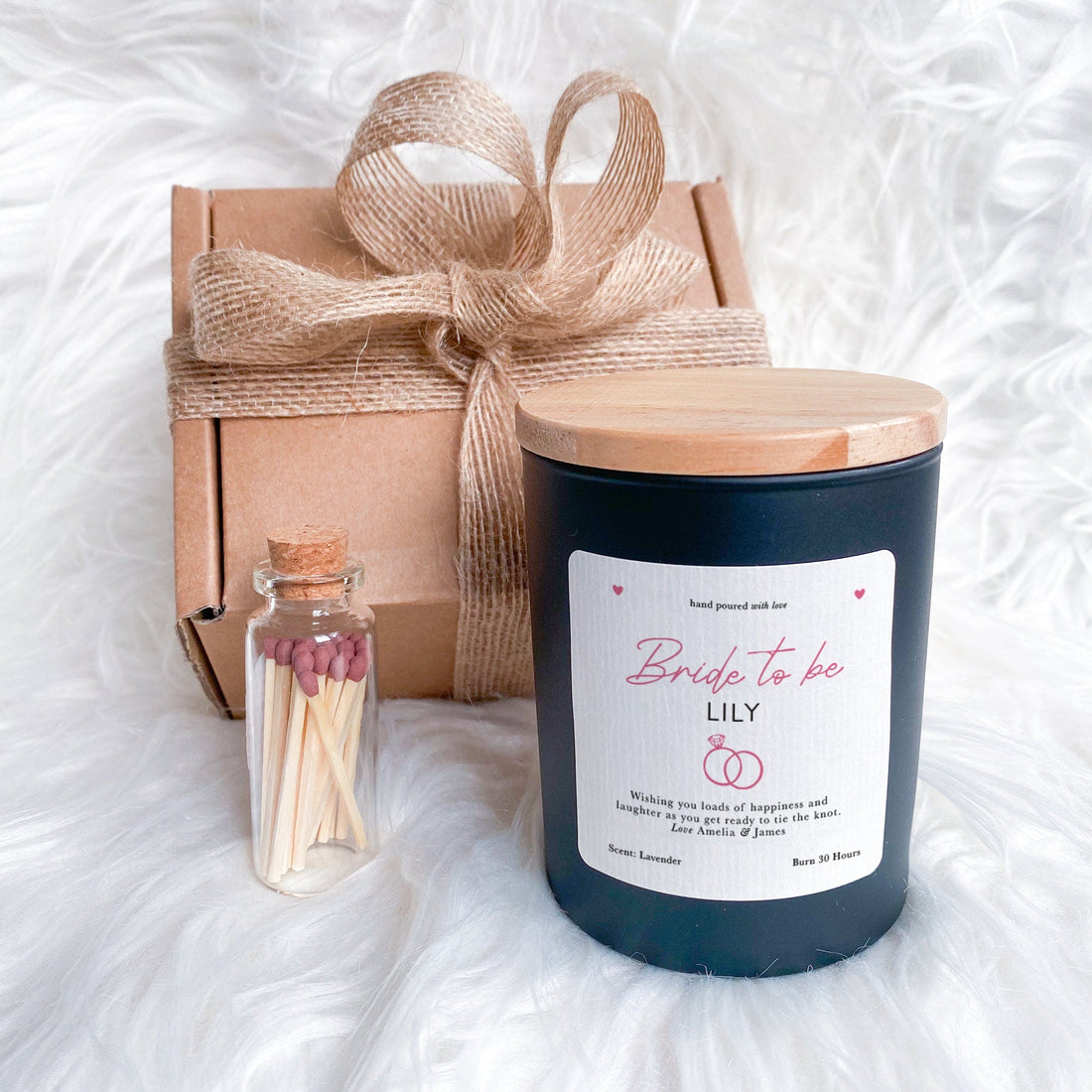 Personalised Bride to be Candle with Your Text Gift for Bride Bridal Shower Present Hen Party Gift with Bride Name and Wedding Rings