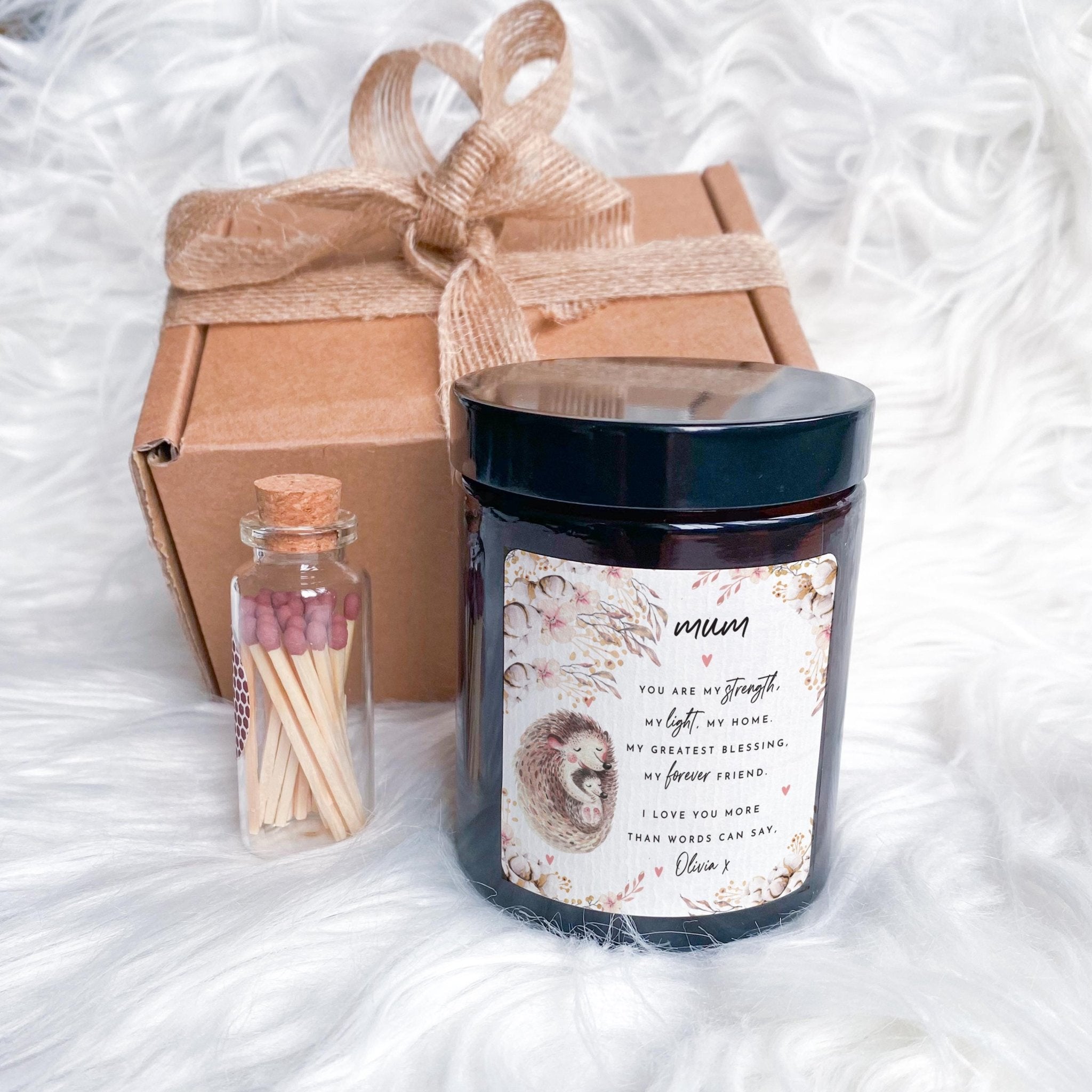 Personalised Candle Gift for Mum with Custom Message Mum's Birthday Mother's Day Thank You Present from Daughter or Son Heartfelt Keepsake