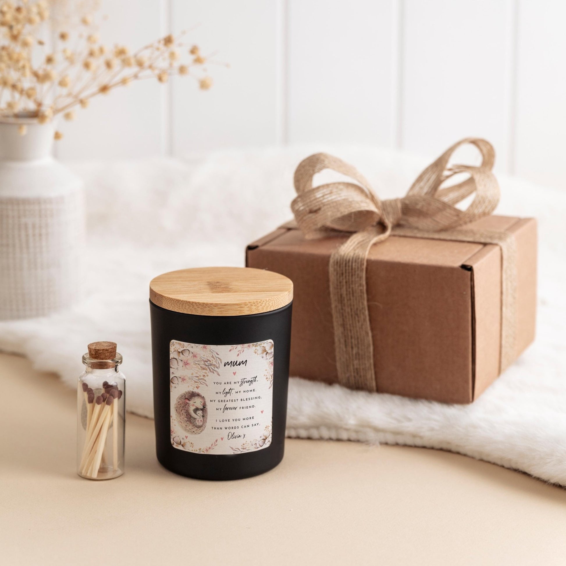Personalised Candle Gift for Mum with Custom Message Mum's Birthday Mother's Day Thank You Present from Daughter or Son Heartfelt Keepsake