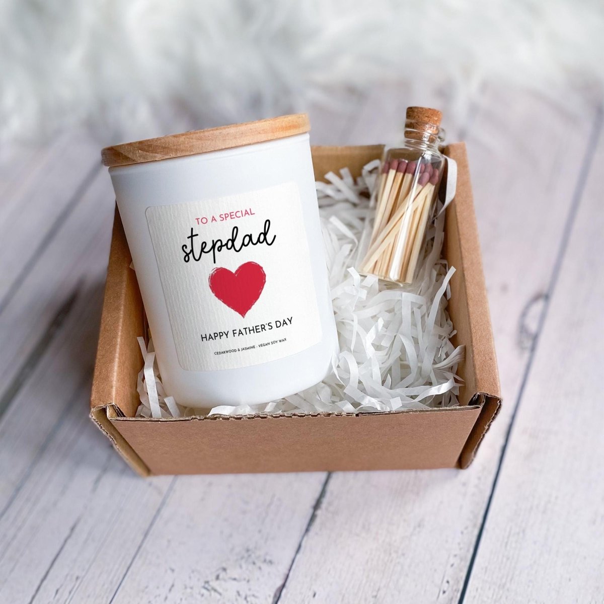 Personalised Daddy Candle Gift Box, Father’s Day Gift for New Dad with Matches Set