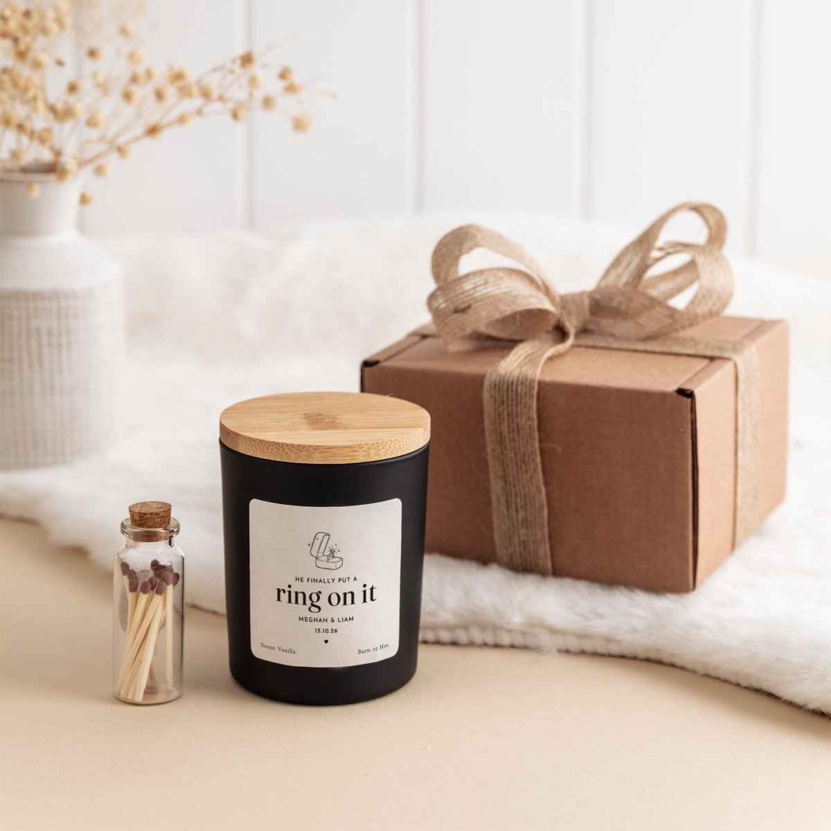Personalised Engagement Candle – He Put A Ring On It Proposal Keepsake for Friends
