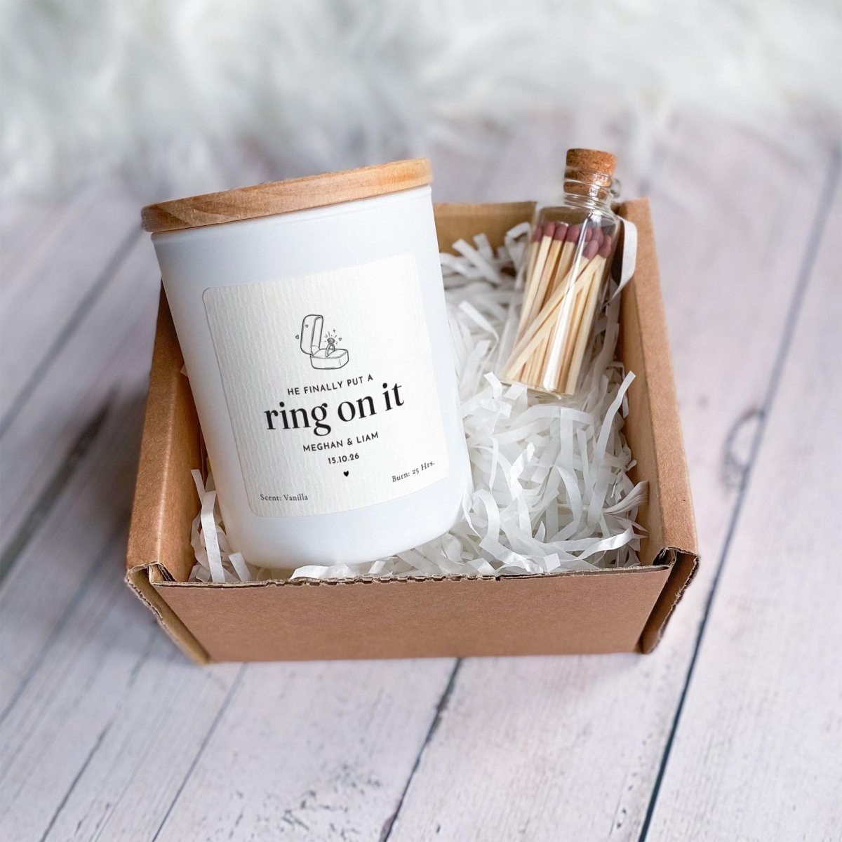 Personalised Engagement Candle – He Put A Ring On It Proposal Keepsake for Friends