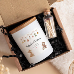 Personalised First Christmas Candle for Auntie Vegan 1st Xmas Present New Aunt Gift