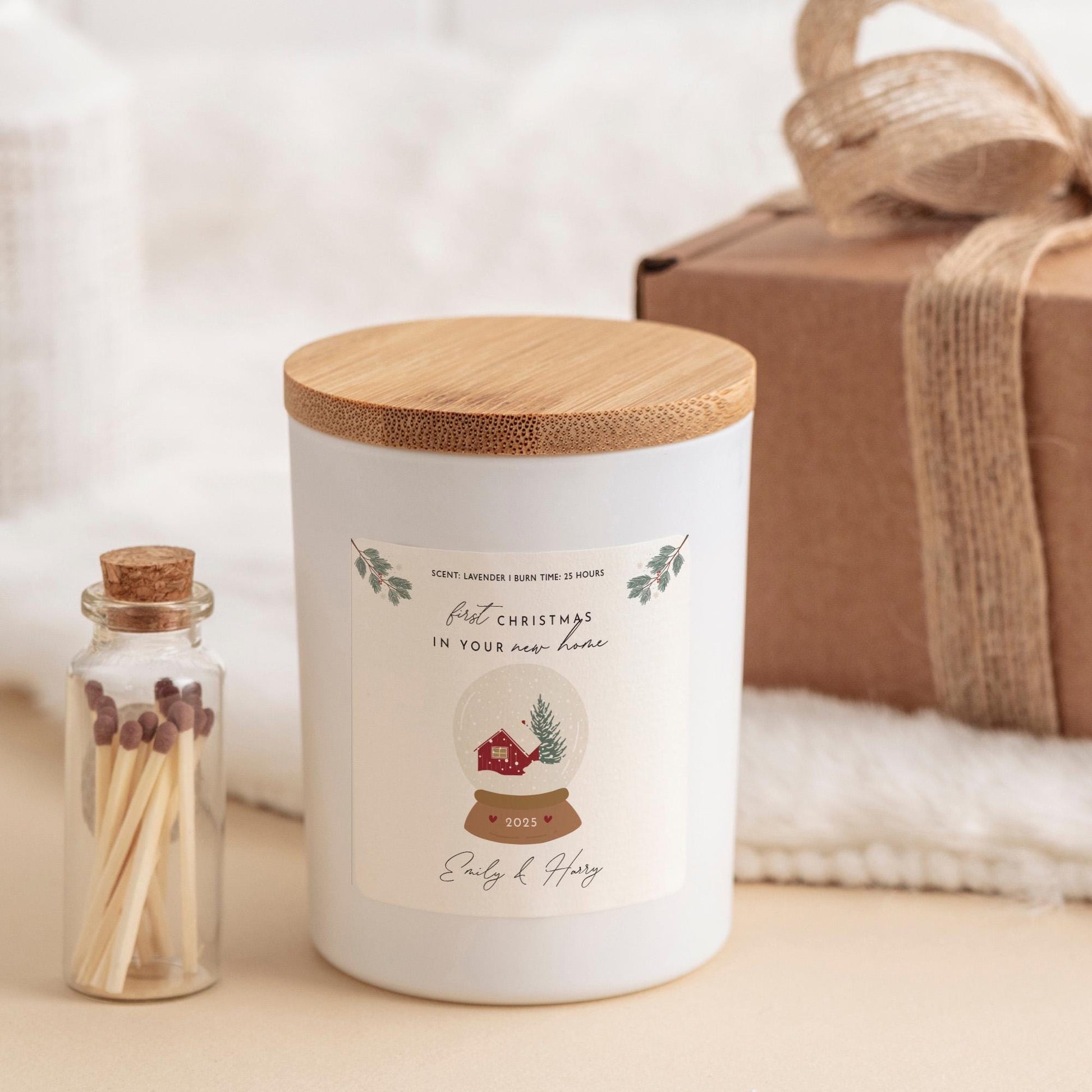 Personalised First Christmas in New Home Candle Gift for a Couple