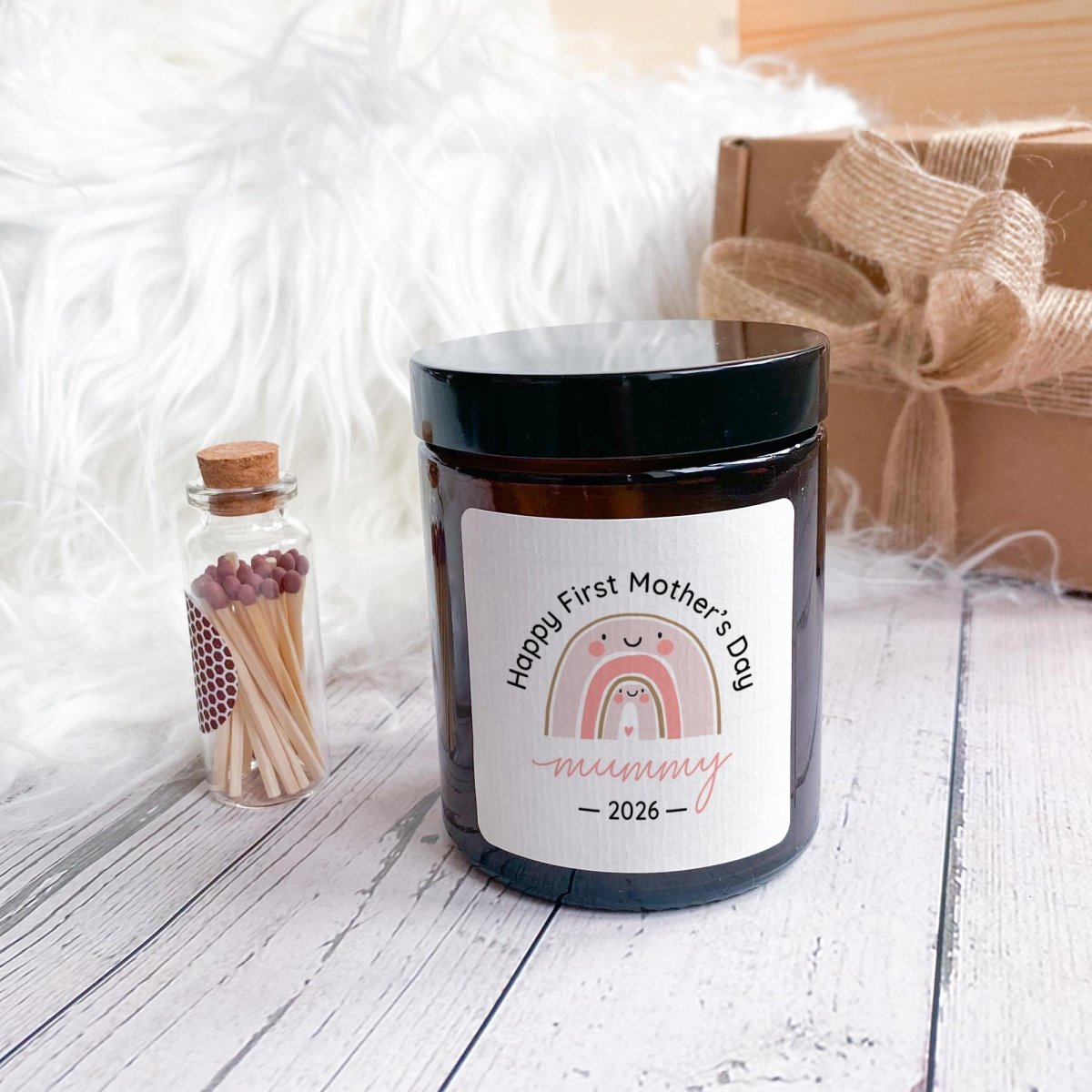 Personalised First Mother’s Day Candle Gift for Mummy - Gift Set with Matches Jar