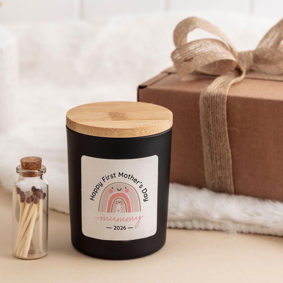 Personalised First Mother’s Day Candle Gift for Mummy - Gift Set with Matches Jar