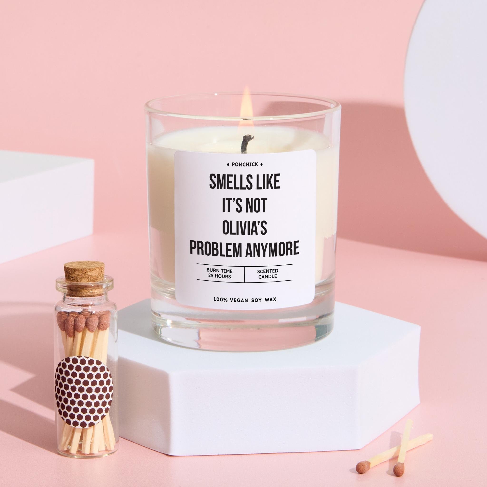 Personalised Funny Gift for Her Smells Like It's Not My Problem Anymore Candle Scented Gift for Teacher Coworker New Job Retirement Divorce