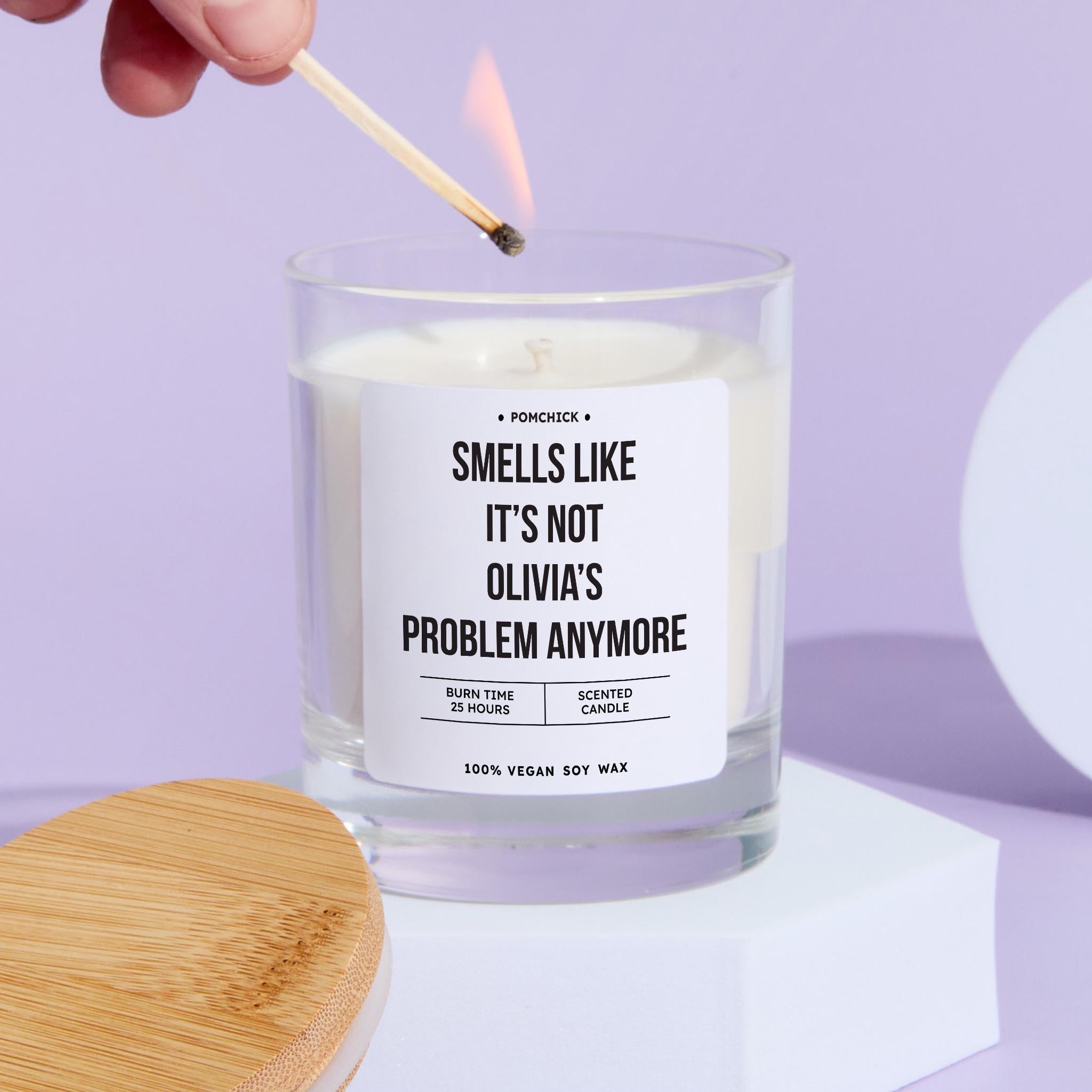 Personalised Funny Gift for Her Smells Like It's Not My Problem Anymore Candle Scented Gift for Teacher Coworker New Job Retirement Divorce