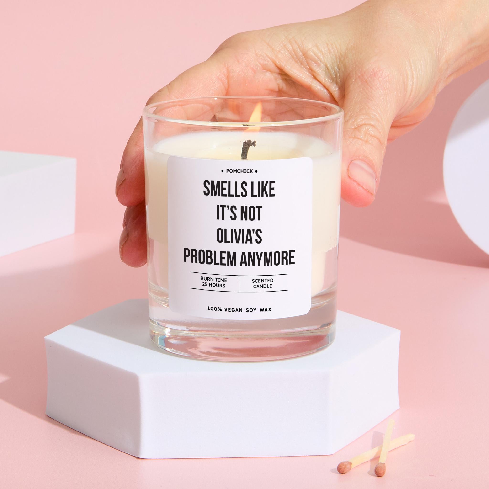 Personalised Funny Gift for Her Smells Like It's Not My Problem Anymore Candle Scented Gift for Teacher Coworker New Job Retirement Divorce