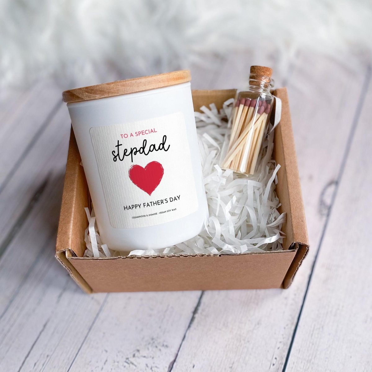 Personalised Grandad Candle Gift Box, Father’s Day Gift for Grandpa Set with Matches