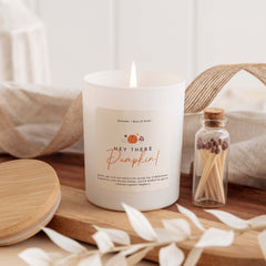 Personalised hey there pumpkin autumn scented candle Pumpkin Spice Cosy Fall for Friends Mum Grandma Birthday Gift Halloween Home Decoration