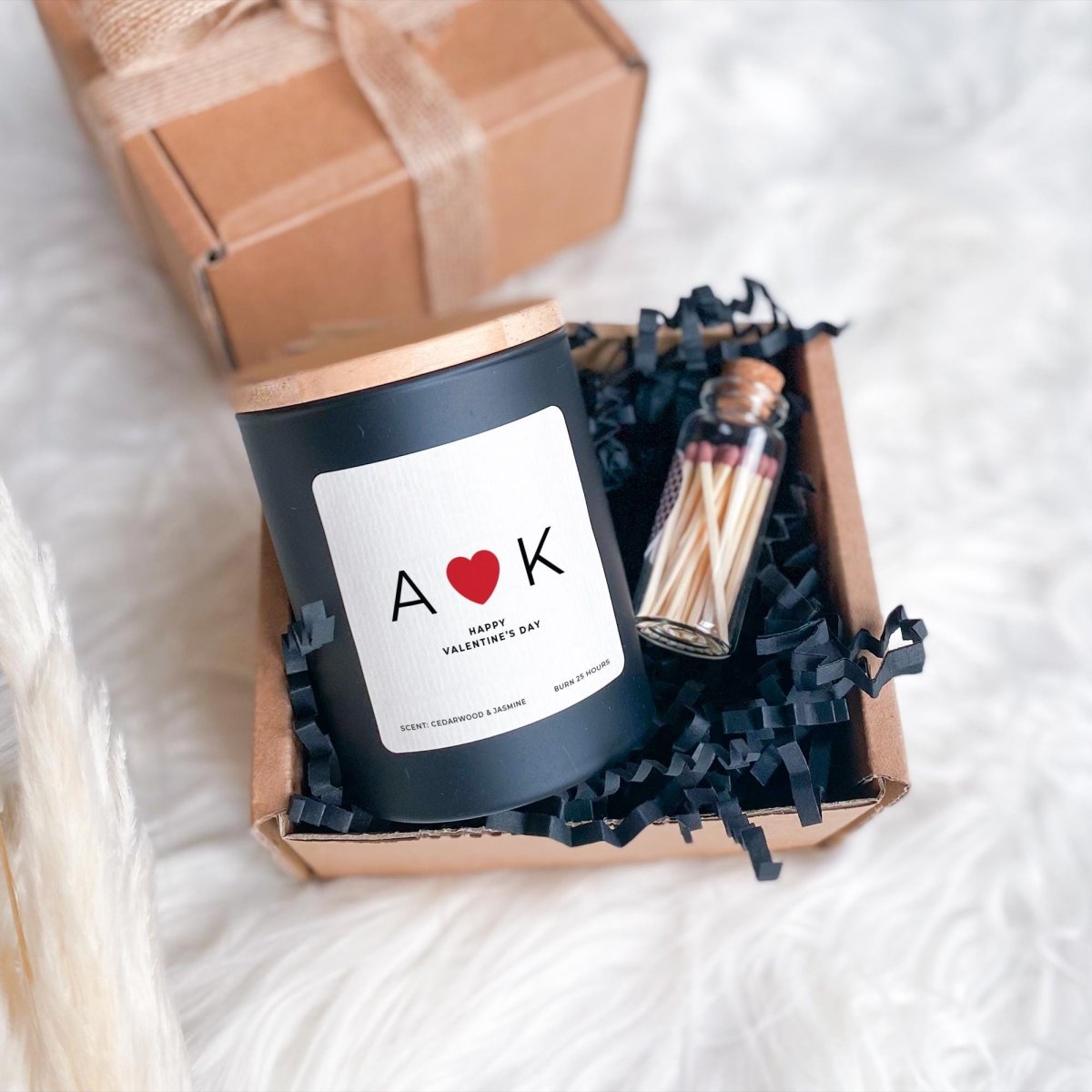 Personalised Initials Valentine’s Day Candle – Custom Gift for Girlfriend