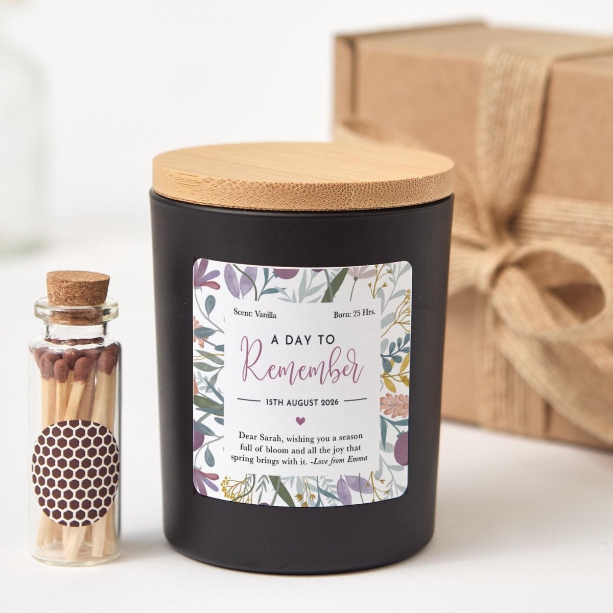 Personalised Memorial Candle Gift, A Day To Remember Soy Wax Candle, Custom Date Keepsake