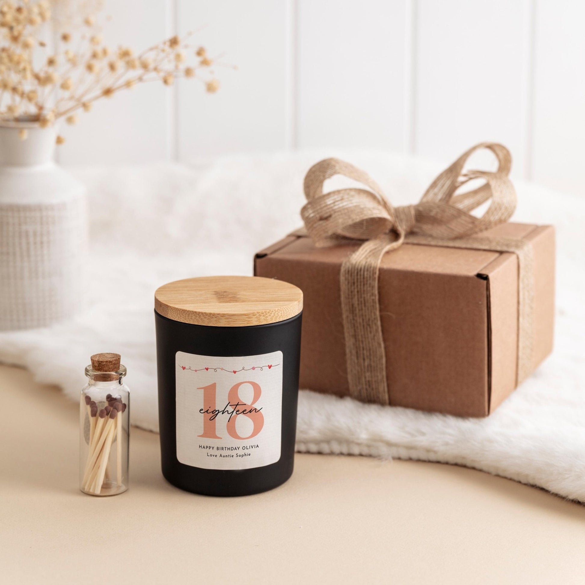 Personalised Milestone Birthday Candle Gift for Her with Age & Name Gift for Niece Daughter Granddaughter Mum Auntie Sister Friend