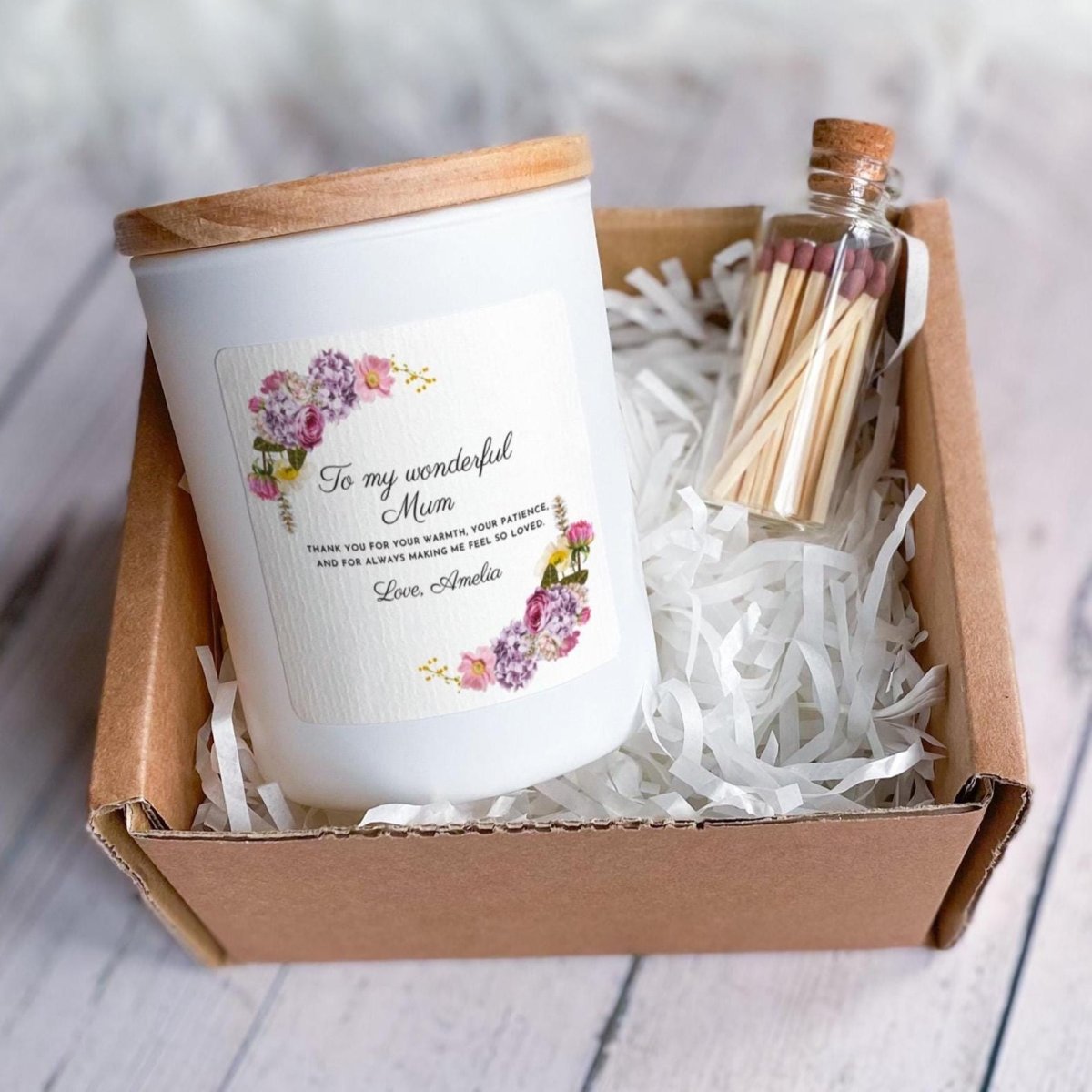 Personalised Mum Candle Gift, Christmas Birthday Mothers Day Present, Thank You Keepsake For Mummy