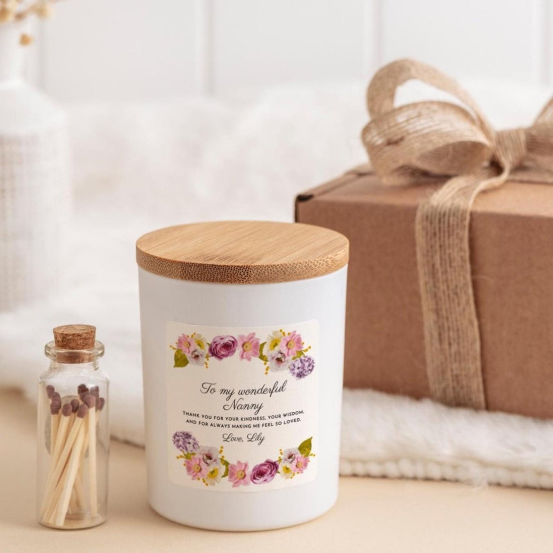 Personalised Nanny Candle Gift, Grandma Present From Grandchild, Thank You Keepsake, Custom Scented Candle