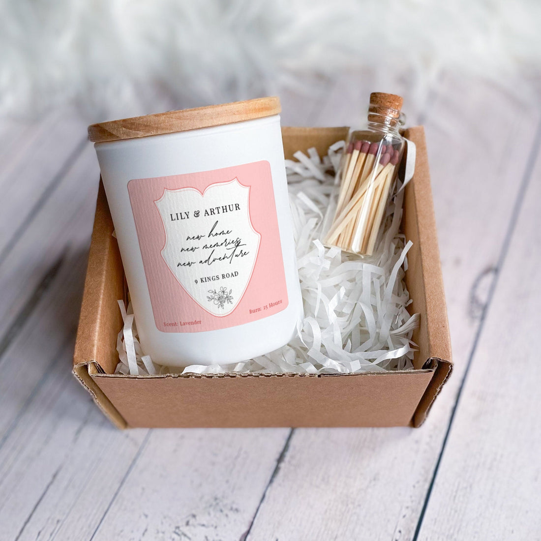 Personalised New Home Scented Candle Gift Set Gift for New Home New Memories New Adventure with names address Housewarming Present Couple