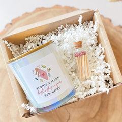 Personalised New Home Scented Soy Wax Candle Custom Housewarming Candle with Names Best Wishes Homeowner Gift Vegan gift With Couple Name