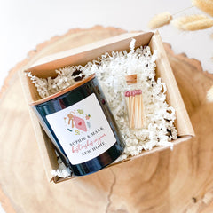 Personalised New Home Scented Soy Wax Candle Custom Housewarming Candle with Names Best Wishes Homeowner Gift Vegan gift With Couple Name - HappyInky