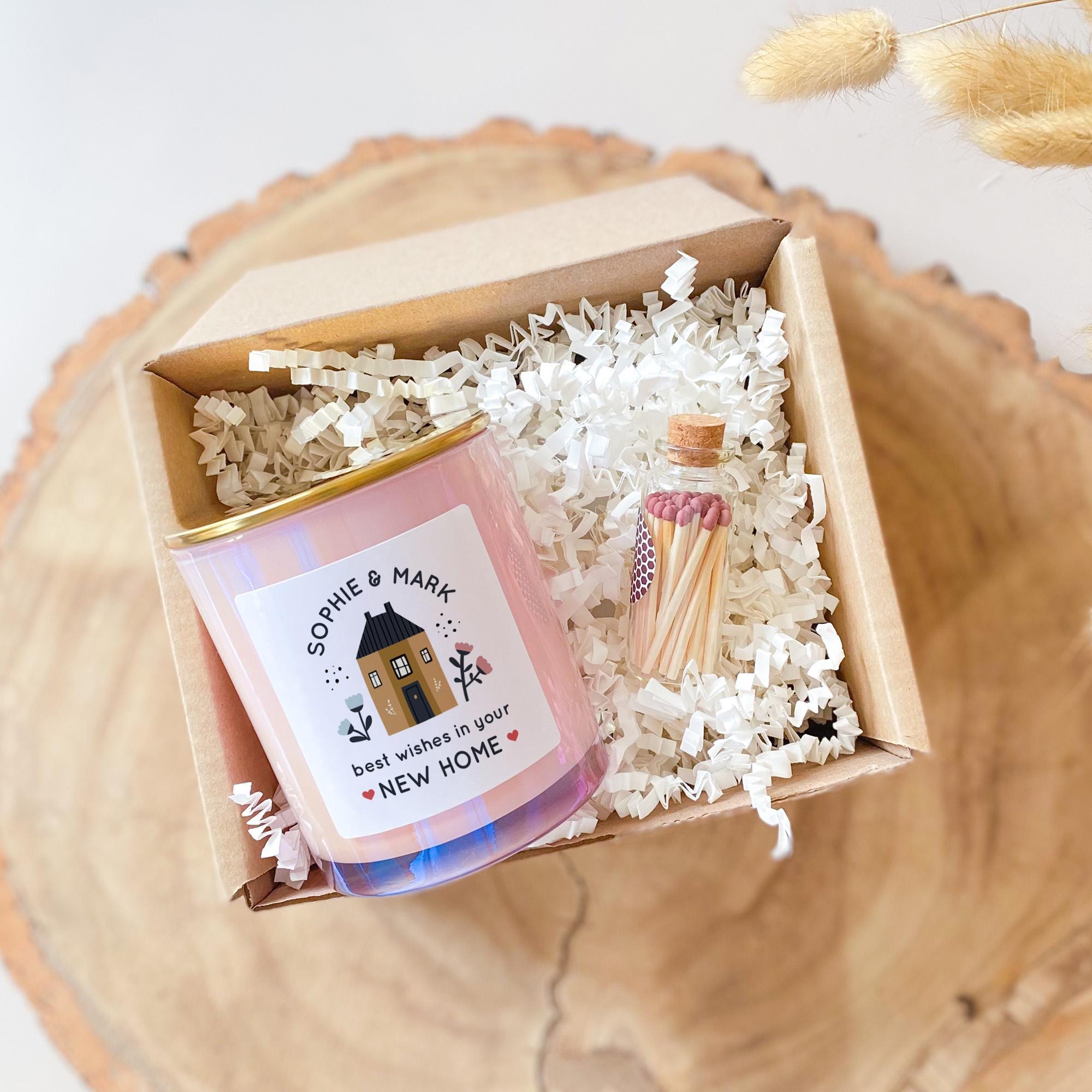 Personalised New Home Scented Soy Wax Candle Housewarming Gift for Couples Friends Family Custom Name Message Vegan Housewarming