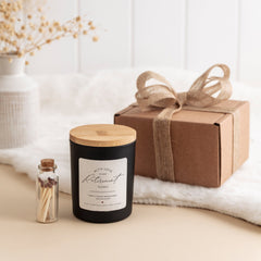Personalised retirement scented candle FREE GIFT PACKAGE and mini matches jar Happy Retirement Gift Box for Her Him Friend Colleague Mum