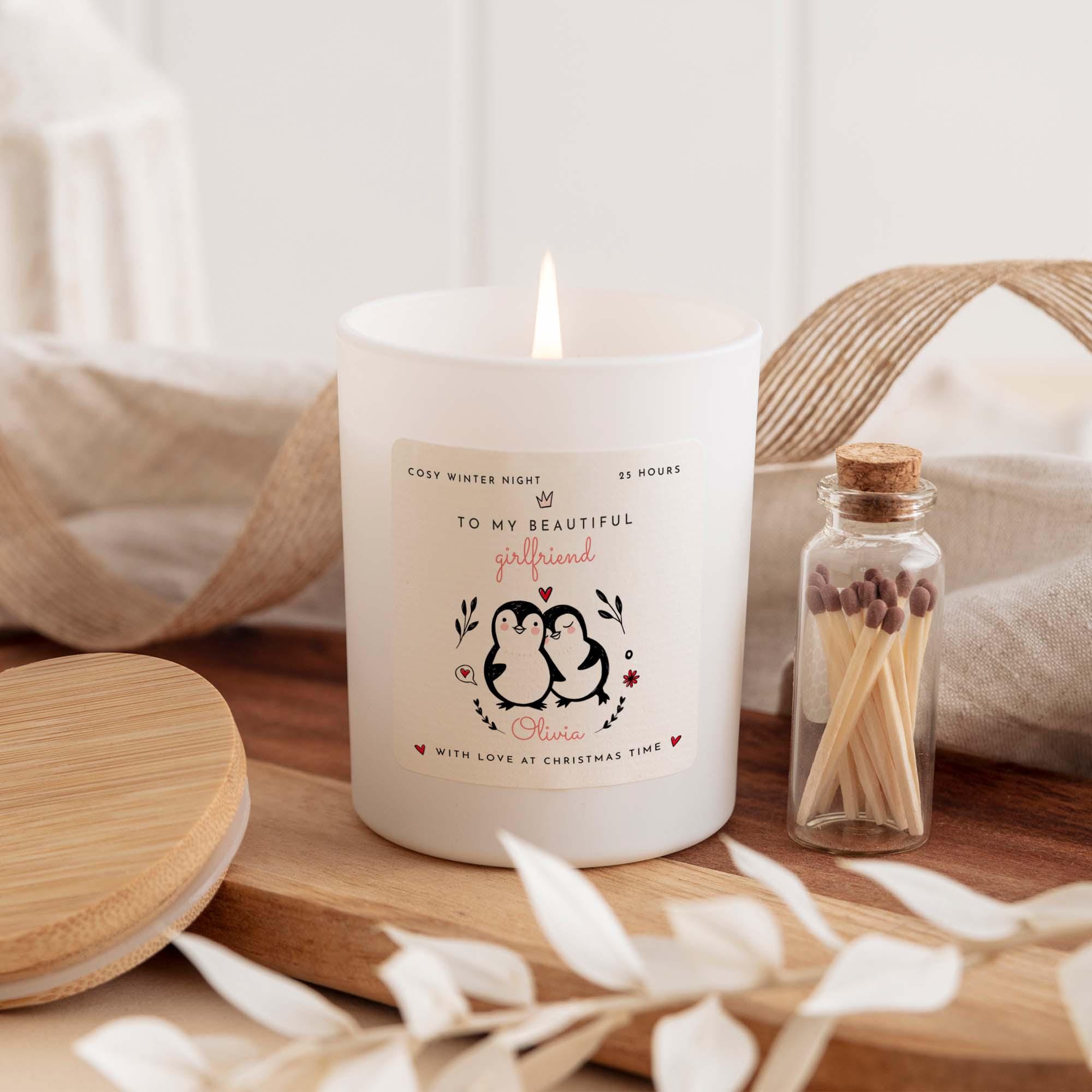 Personalised Scented Candle for girlfriend To my beautiful girlfriend Cute Christmas gift for girlfriend Gift Box for Her Vegan Xmas Present