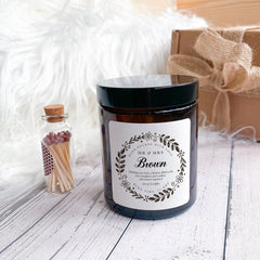 Personalised scented engagement or wedding candle gift for couple with last name, Wedding Anniversary Gift Soy Wax Mr Mrs On Your Day