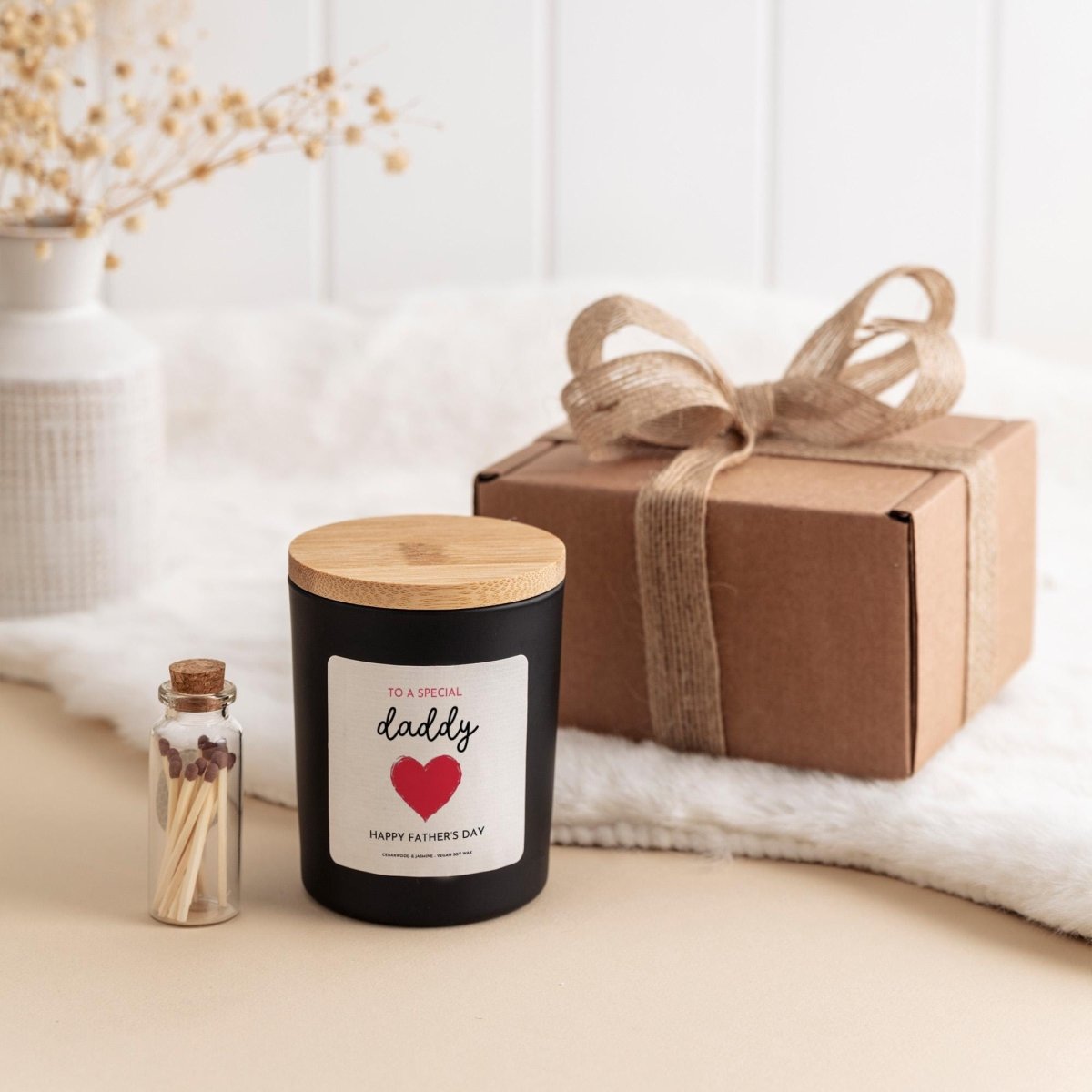 Personalised Stepdad Candle Gift Box, Father’s Day Gift for Bonus Dad Present with Matches