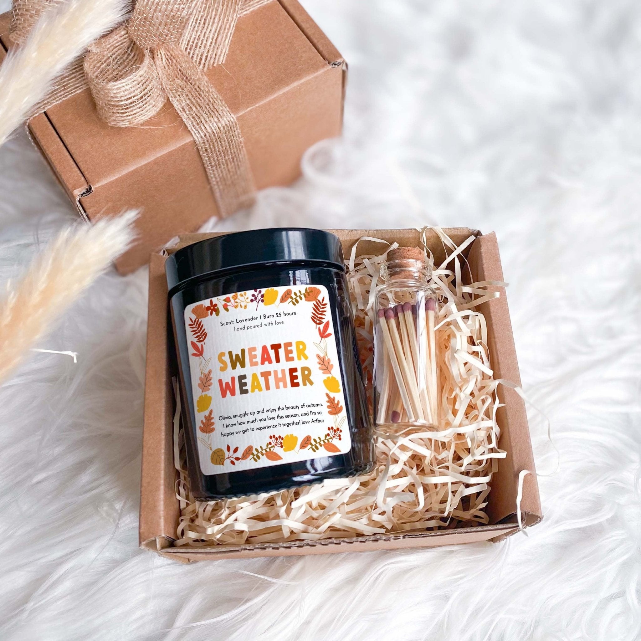 Personalised Sweater Weather Candle Autumn Scented Candle Pumpkin Spice Cosy Fall Gift for Friend Autumn Home Decor Birthday Gift Autumn