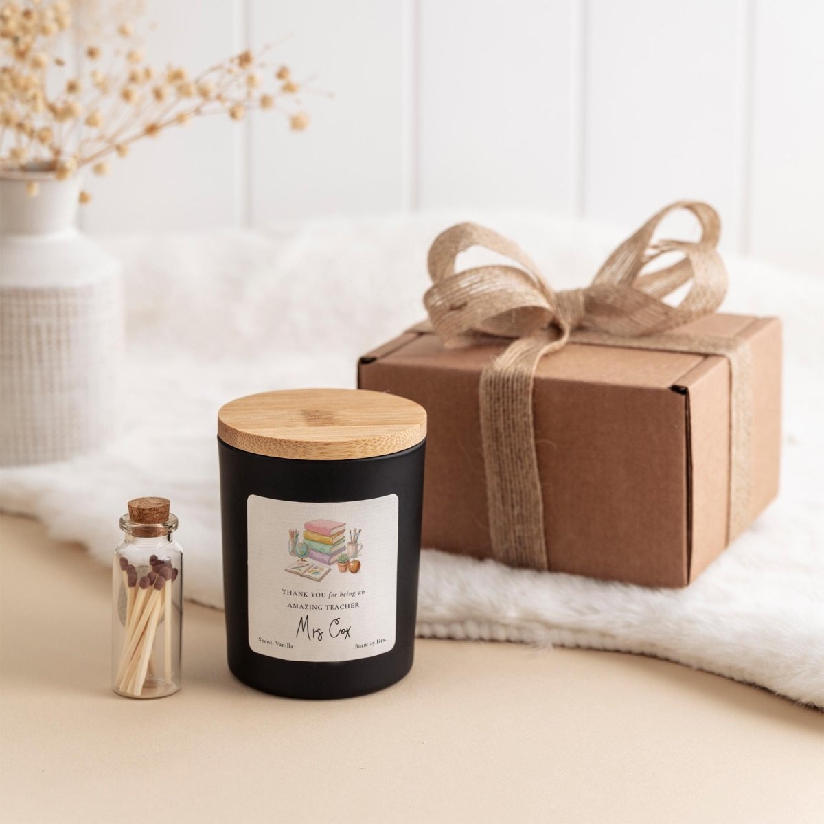 Personalised Teacher Thank You Candle Gift – End of Term Present for Teacher from Child