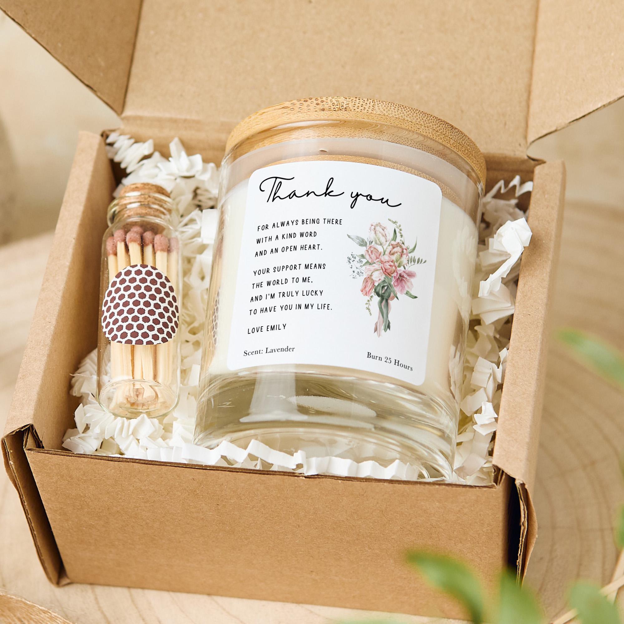 Personalised Thank You Gift Vegan Candle Appreciation Keepsake Present for Friend Teacher Mentor Colleague Nurse Doctor