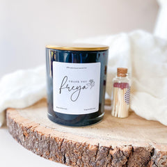 Personalised thank you gift with name Scented Soy Wax Candle FREE MATCHES JAR Friend colleague boss doctor nurse teacher corporate her Vegan