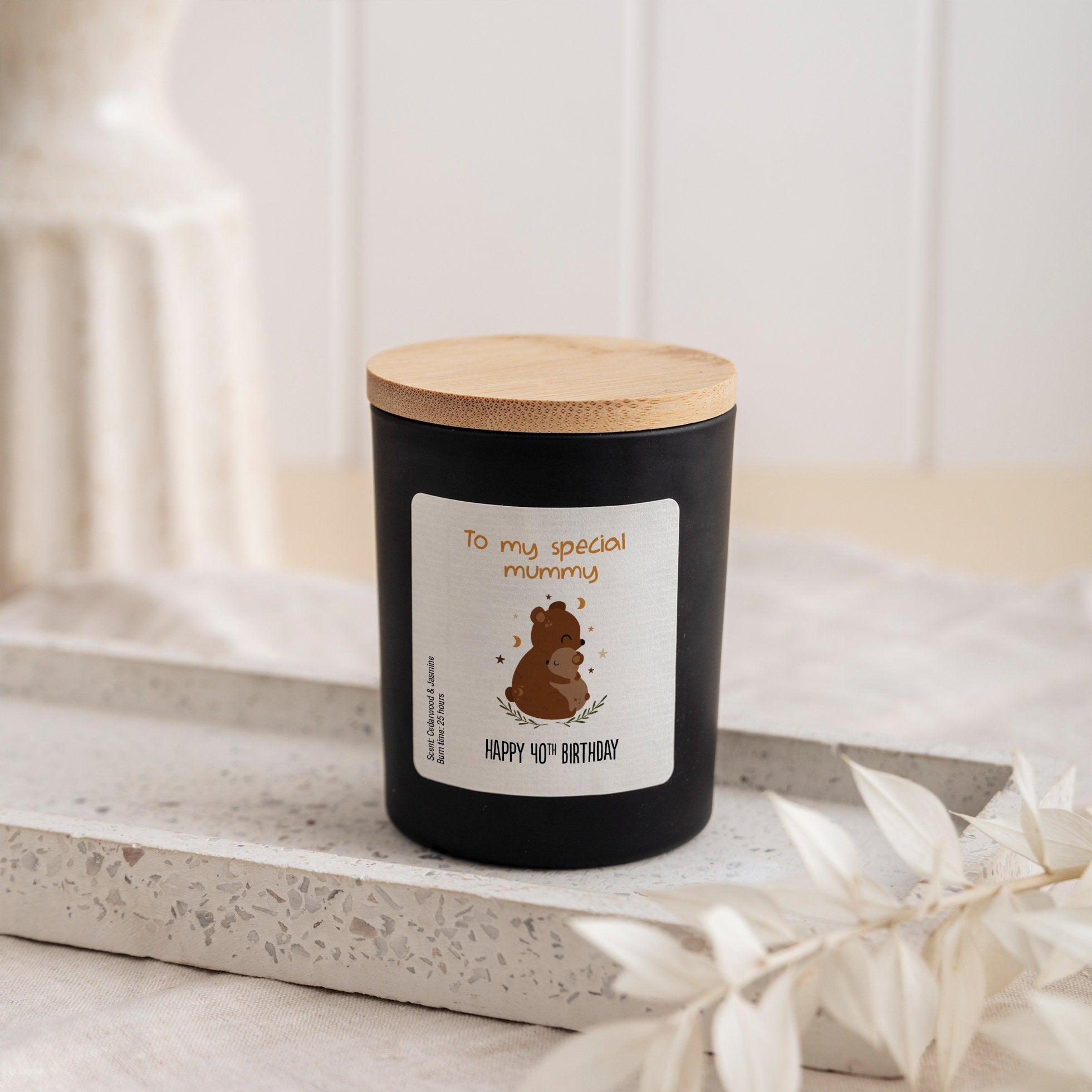 Personalised To My Special Mummy Scented Candle with Name, Mum Birthday Christmas Mother's Day Gift, Mama Bear Baby Bear, Women