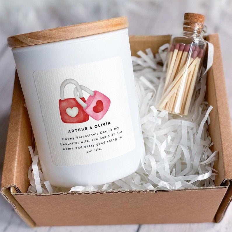 Personalised Valentine’s Day Candle Gift for Wife – Custom Name Keepsake