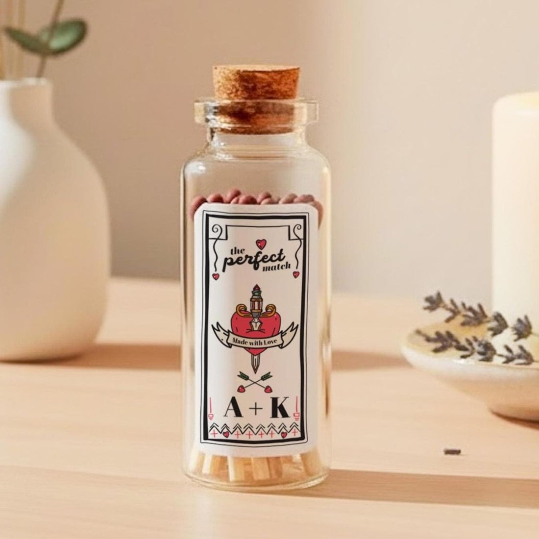 Personalised Valentine’s Day Matches Jar - Gift for Girlfriend