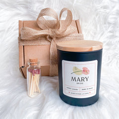Personalised Wedding Role Candle with Name Gift for Bride Bridesmaid Maid of Honour Mother of the Bride Mother of the Groom Vegan Scented