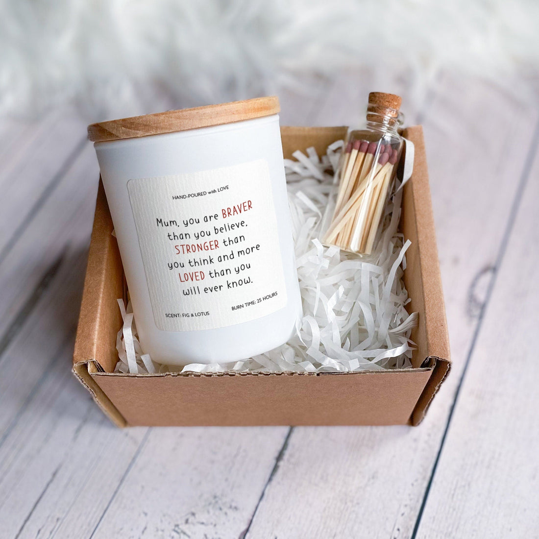 Personalised You Are Braver Than You Think scented soy wax candle Christmas Birthday Motivational Gift for friend Inspirational cheer up