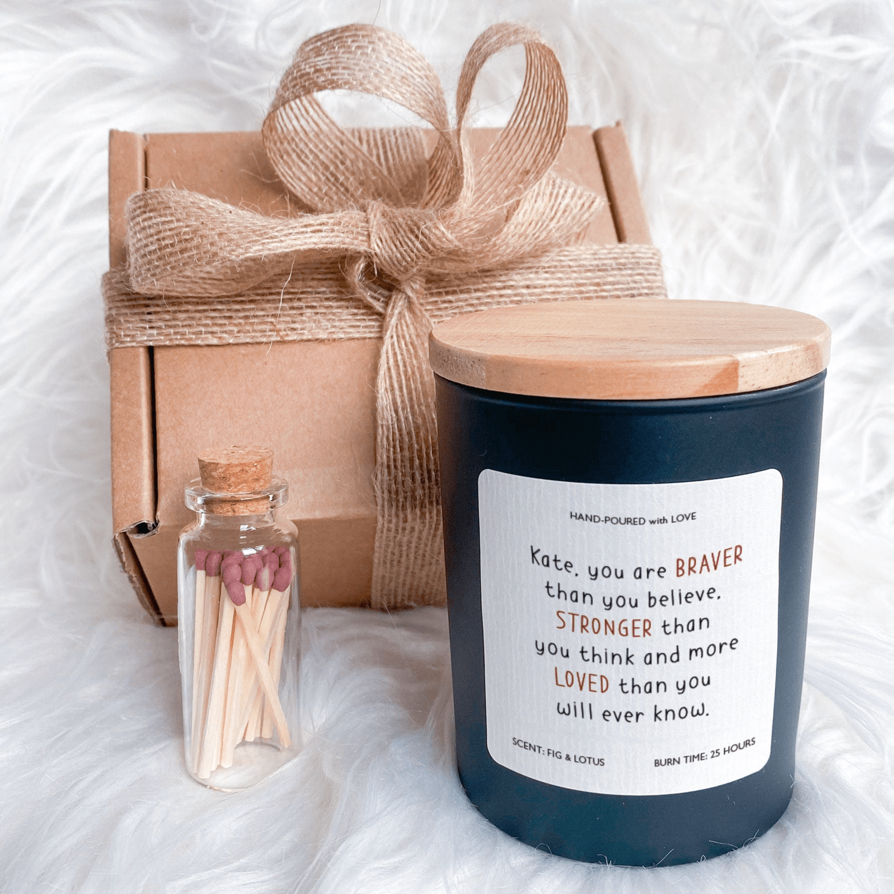 Personalised You Are Braver Than You Think scented soy wax candle Christmas Birthday Motivational Gift for friend Inspirational cheer up
