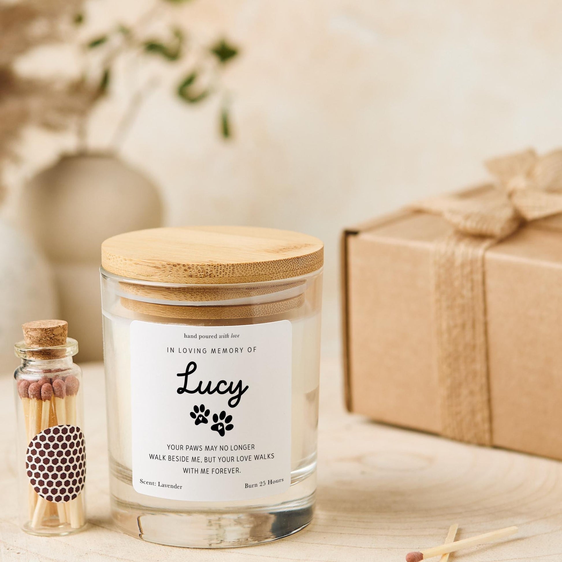 Pet Memorial Candle for Cat or Dog Loss In Loving Memory Keepsake Thoughtful Sympathy Remembrance Present for Pet Owners