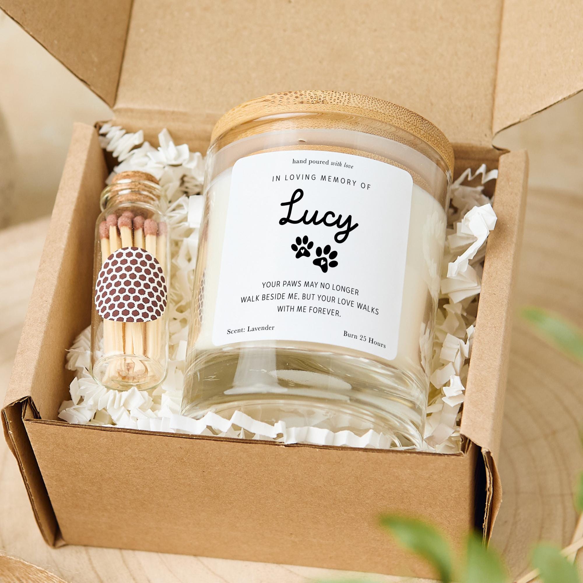 Pet Memorial Candle for Cat or Dog Loss In Loving Memory Keepsake Thoughtful Sympathy Remembrance Present for Pet Owners