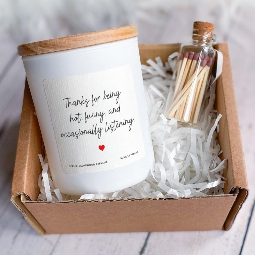Playful Love Quote Candle – Funny Relationship Gift for Him or Her, Valentine’s Day or Anniversary