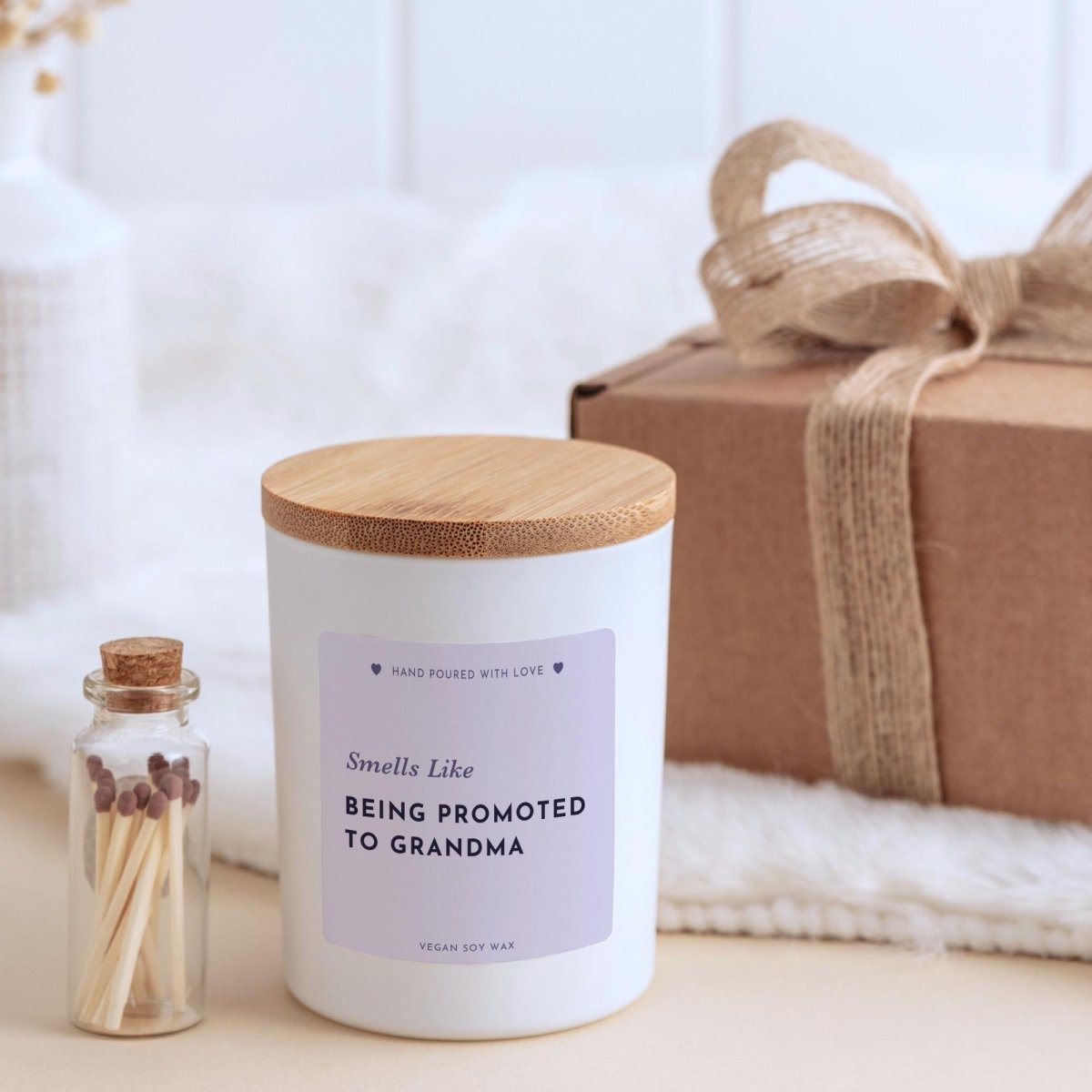 Promoted to Grandma Candle Gift – Funny Pregnancy Announcement for Grandma to Be