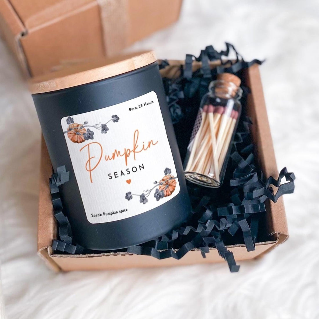 Pumpkin Candle Gift Set Autumn Scented Candle Cosy Home Gift Seasonal Candle Gift