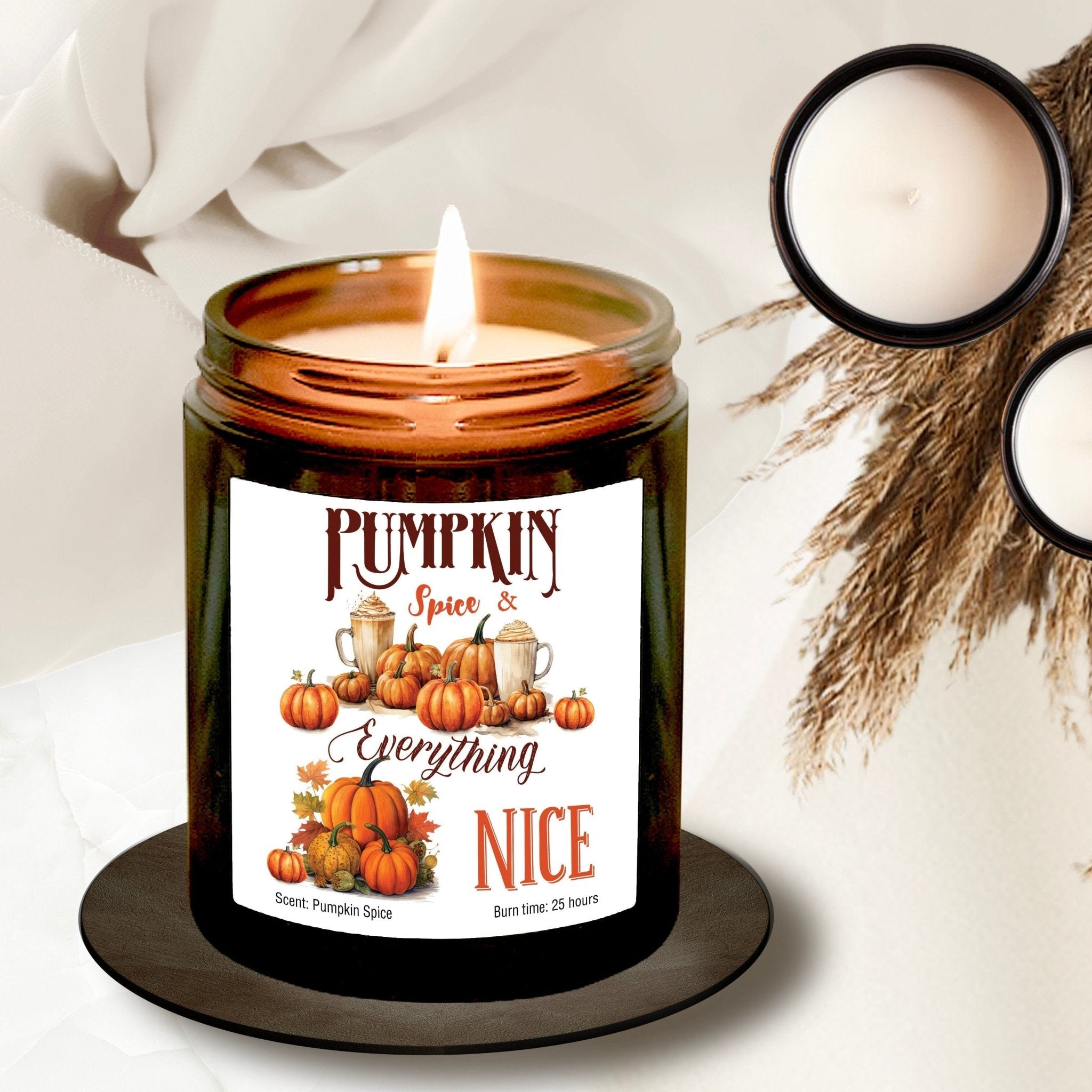 Pumpkin Spice Everything Nice Scented Candle Pumpkin Spice Scent Cosy Autumn Gift for Friends Mum Dad Grandma Home Decor September Birthday