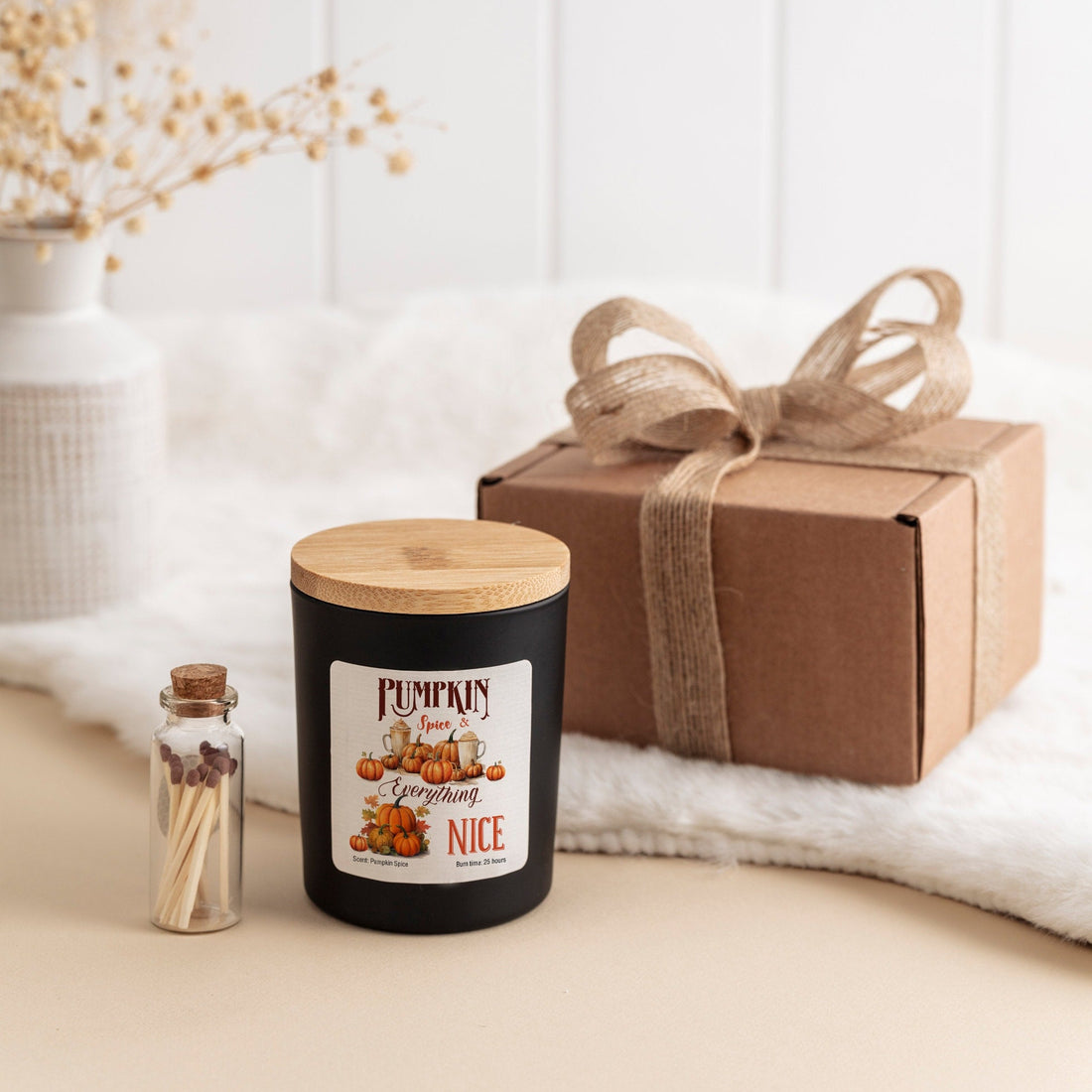 Pumpkin Spice Everything Nice Scented Candle Pumpkin Spice Scent Cosy Autumn Gift for Friends Mum Dad Grandma Home Decor September Birthday