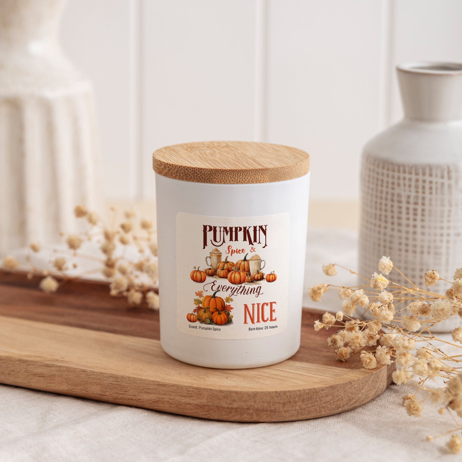 Pumpkin Spice Everything Nice Scented Candle Pumpkin Spice Scent Cosy Autumn Gift for Friends Mum Dad Grandma Home Decor September Birthday