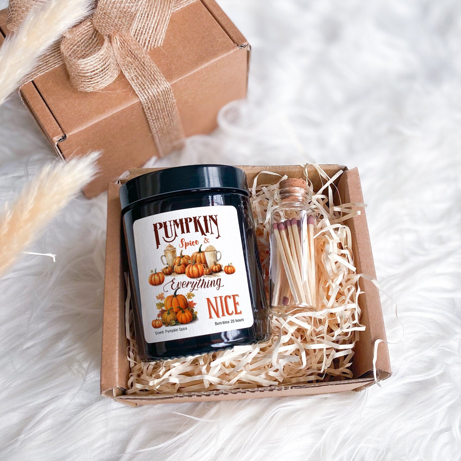 Pumpkin Spice Everything Nice Scented Candle Pumpkin Spice Scent Cosy Autumn Gift for Friends Mum Dad Grandma Home Decor September Birthday